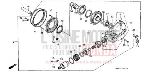 ENGRENAGE MENE DE SORTIE VT1100CJ de 1988